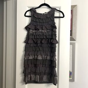 Crew cut gray layered dress